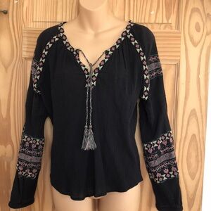 Hippie Laundry black gauze top Sz medium